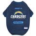 NFL AFC West T-Shirt For Dogs, Small, Los Angeles Chargers, Blue / White