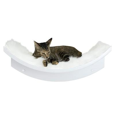 The Refined Feline Lotus Leaf Cat Shelf, White, 9" H