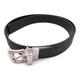 Michael Kors Womens Reversible MK Logo Silver Buckle Black Belt Large