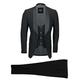 Mens 3 Piece Wedding Suit Black Shawl Lapel Tailored Fit Dinner Tux Jacket Waistcoat Trousers [Chest UK 46 EU 56,Trouser 40",Black]