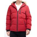 BRAVE SOUL Mens Trailbla Padded Hooded Jacket Chilli Red - Medium