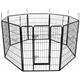 Helloshop26 - Parc enclos cage pour chiens chiots animaux de compagnie 163 x 163 noir - Noir