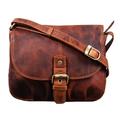 STILORD 'Iris' Leather Handbag Ladies Small Vintage Shoulder Bag for Going Out Classic Evening Bag Tote Genuine Cow Hide, Colour:Kara - Cognac