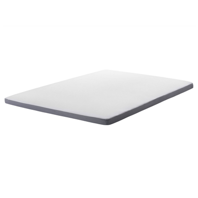 Doppelter Topper Memory Foam Grau mit Weiß 160 x 200 cm Schaumstoff Viskoelastisch Weich Härtegrad