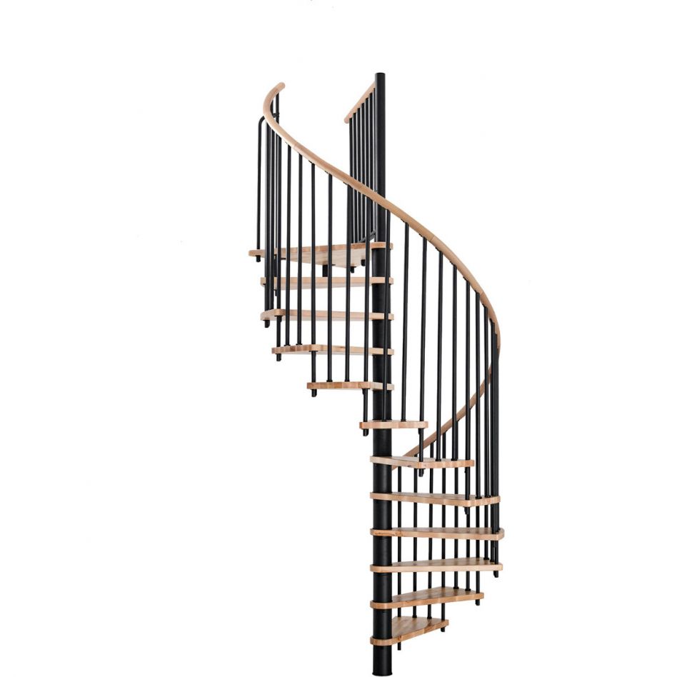 Minka Spindeltreppe Spiral Wood schwarz Wendeltreppe, 160 cm, Eiche Image