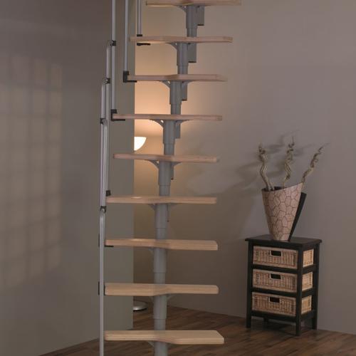 Minka Raumspartreppe Twister Buche mit Mittelholm Holztreppe Sambatreppe