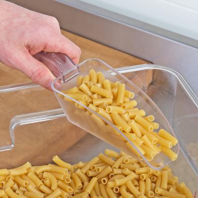 Choice 12 oz. Clear Plastic Utility Scoop and Small Wall Mount Holder