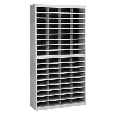 Safco 9241GRR E-Z Stor 37 1/2" x 12 3/4" x 71" Gray 72-Section Steel / Fiberboard File Organizer