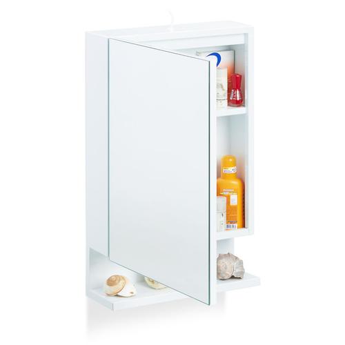 Badspiegelschrank, 1-türig, mit Steckdose, Badezimmerschrank, Wandschrank, h x b x t: 55 x 35 x 12