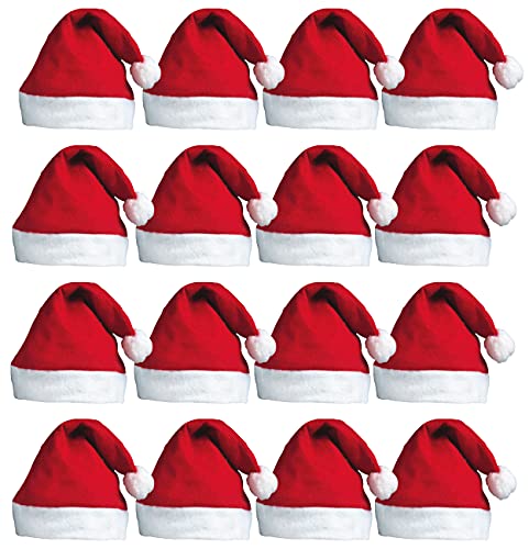 100pc Santa Hats Christmas Hat Bulk Christmas Party Hats - Father Christmas Santa Hat Santa Costume - Novelty Christmas Santa Hats for Adults Christmas Fancy Dress - Red Santa Hat Bulk Christmas Hats