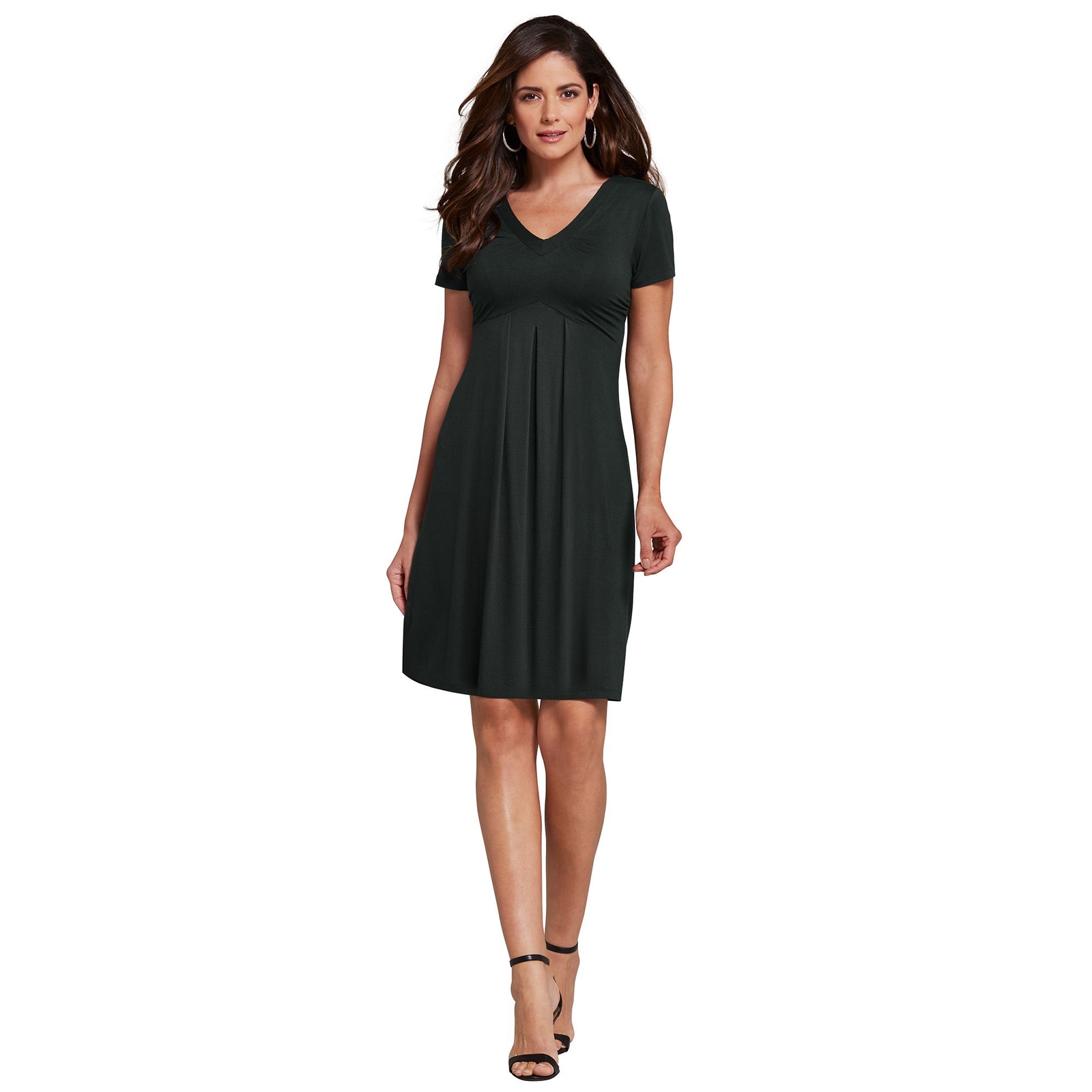 Masseys Favorite V-Neck Dress (Size 5X) Black, Spandex,Viscose