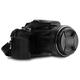 MegaGear MG1533 Nikon Coolpix P1000 Ever Ready Leder Kamera Halbtasche mit Trageriemen - Schwarz