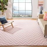 Pink/White 120 x 0.25 in Area Rug - Isabelle & Max™ Bogner Chevron Handwoven Flatweave Wool Pink/Ivory Area Rug Wool | 120 W x 0.25 D in | Wayfair