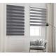 Taiyuhomes Day and Night Zebra Roller Blind Double Fabric Translucent or Blackout Vision Curtains for Window and Door with Aluminium Cassette(Grey 100x150)