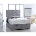 Chenille Fabric Ottoman Side Lift Bed Base with HEADBOARD ONLY by Comfy Deluxe LTD (Silver, 4FT Small Double)