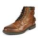 Bruno Marc Men's Philly_10 Camel Dress Combat Motorcycle Oxfords Boots Size 8.5 UK