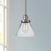 Large Cone 8"W Brushed Satin Nickel Swiveling Mini Pendant