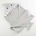 Baby Aspen Shark Hooded Bath Towel Terry Cloth/100% Cotton in Gray | 39 W x 42 D in | Wayfair BA14096GR