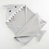 Baby Aspen Shark Hooded Bath Towel Terry Cloth/100% Cotton in Gray | 39 W x 42 D in | Wayfair BA14096GR