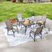 Charlton Home® Siller Square 4 - Person 39" Long Outdoor Dining Set Metal in Gray | 35.4 W x 35.4 D in | Wayfair 7E7D0957A3664DB995E71DB9F8D9D939