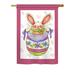 Breeze Decor 2 Piece Egg Bunny Spring Easter Impressions Decorative 2-Sided Polyester Flag Set in Pink/Red | 28 H x 18.5 W in | Wayfair