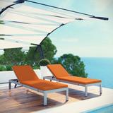 Wade Logan® Shore Outdoor Patio Aluminum Chaise w/ Cushions Metal | 36 H x 50 W x 76 D in | Wayfair 4F7E1CA25EF347A6B26A00281E6077AE