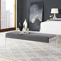Roam Velvet Bench by Modway Upholstered/Velvet in Gray/Black | 17 H x 48.5 W x 16 D in | Wayfair EEI-2461-BLK