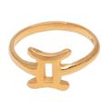 Golden Gemini,'18k Gold Plated Sterling Silver Gemini Band Ring'