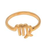 Golden Virgo,'18k Gold Plated Sterling Silver Virgo Band Ring'