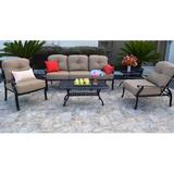 Lark Manor™ Allene 5 Piece Sunbrella Sofa Seating Group w/ Cushions Metal in Brown | 35 H x 78 W x 32 D in | Outdoor Furniture | Wayfair