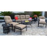 Lark Manor™ Allene 7 Piece Sunbrella Sofa Seating Group w/ Cushions Metal in Black/Brown | 34 H x 78 W x 32 D in | Outdoor Furniture | Wayfair