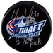 David Perron Detroit Red Wings Autographed 2007 NHL Draft Logo Hockey Puck with "#26 Pick" Inscription