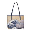 Signare Tapestry Women Bags inspired by Japanese designer Hokusai, The Great Wave off Kanagawa (Tote, COLL-ART-JP-WAVE)