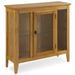 Favorite Finds Natural Oak Entryway Curio Cabinet w/ Interior Light in Desert Sand