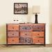 Millwood Pines Melra 9 Drawer Double Dresser Wood/Metal in Brown | 37 H x 55 W x 16 D in | Wayfair 800998E13EB94C1684B052454312270F