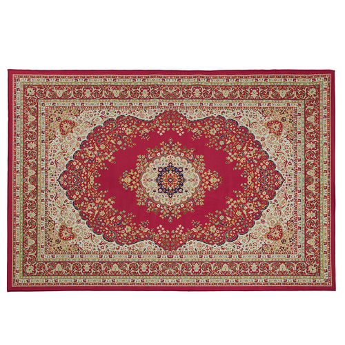 Teppich Rot 140 x 200 cm mit orientalischem Muster Bedruckt Rechteckig Orientalisches Design