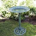 Ophelia & Co. Colley Birdbath Plastic in Green | 28 H x 20 W x 20 D in | Wayfair C46421D1258B400AB51BEE507DF0FB13