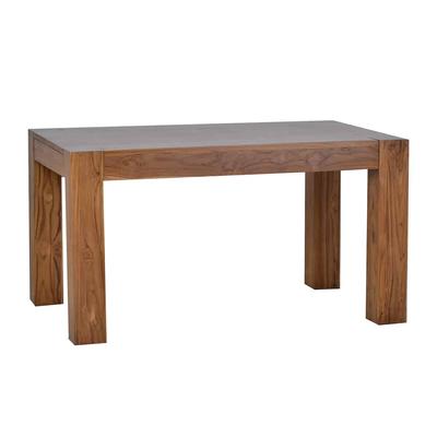 MiaMöbel Esstisch Mumba 200x100cm mit Kopfauszug Massivholz Teak Modern Indien Indisch