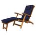 Longshore Tides Humphrey 5-Position Steamer Outdoor Chair Wood/Solid Wood in Brown/White | 37 H x 24 W x 70 D in | Wayfair