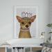 Wrought Studio™ 'Chihuahua & Tiara' Graphic Art Print on Wrapped Canvas in White/Black | 47 H x 35 W x 2 D in | Wayfair