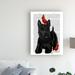 Wrought Studio™ 'Scottish Terrier & Birds' Graphic Art Print on Wrapped Canvas in Black/Red | 24 H x 18 W x 2 D in | Wayfair