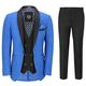 Mens 3 Piece Suit Tuxedo Dinner Jacket Wedding Party Royal Blue Blazer Waistcoat Trouser[A147-5-BURNT Pink,UK/US 40 EU 50,Trouser 34",Royal Blue]