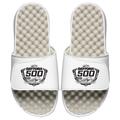 Men's ISlide White NASCAR 2019 Daytona 500 Black Logo Slide Sandals