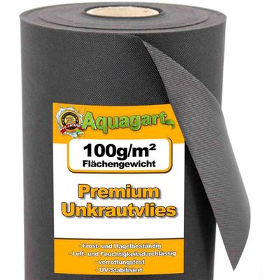 Aquagart - 48m² Gartenvlies Unkrautvlies Mulchvlies 100g 1,6m br. Image