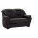 Cavadore 2er Sofa Bansa 2-sitzige Couch in Lederoptik, Kunstleder, schwarz, 148 x 94 x 95 cm