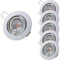 Lampesecoenergie - Lot de 5 Spot led ronde blanc orientable 38° blanc chaud