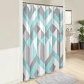 Ivy Bronx Delsur Cotton Geometric Single Shower Curtain 100% Cotton in Gray/Blue | 72 H x 72 W in | Wayfair 3D34C65D2E474D20B9BD5CFF1BFFA468