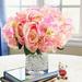 House of Hampton® Hydrangeas & Roses Floral Arrangement in Vase Fabric in Indigo | 11 H x 6 W x 6 D in | Wayfair 7E054619B4DF4F47A70DF43D9B354D64