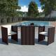 Bonnevie - 3-tlg. Bistro-Set mit Auflagen Poly Rattan Braun vidaXL395486