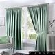 Fusion Duck Egg Pencil Pleat Curtains, Blackout Curtains W90 x L72" (229 x 183cm) for Living Room and Bedroom, Thermal Curtains, Blue Green Curtains, Dijon